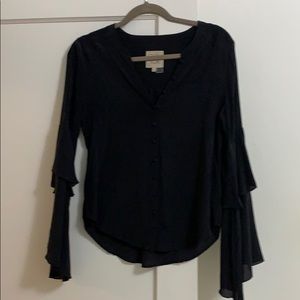 Silk wide sleeve Blouse